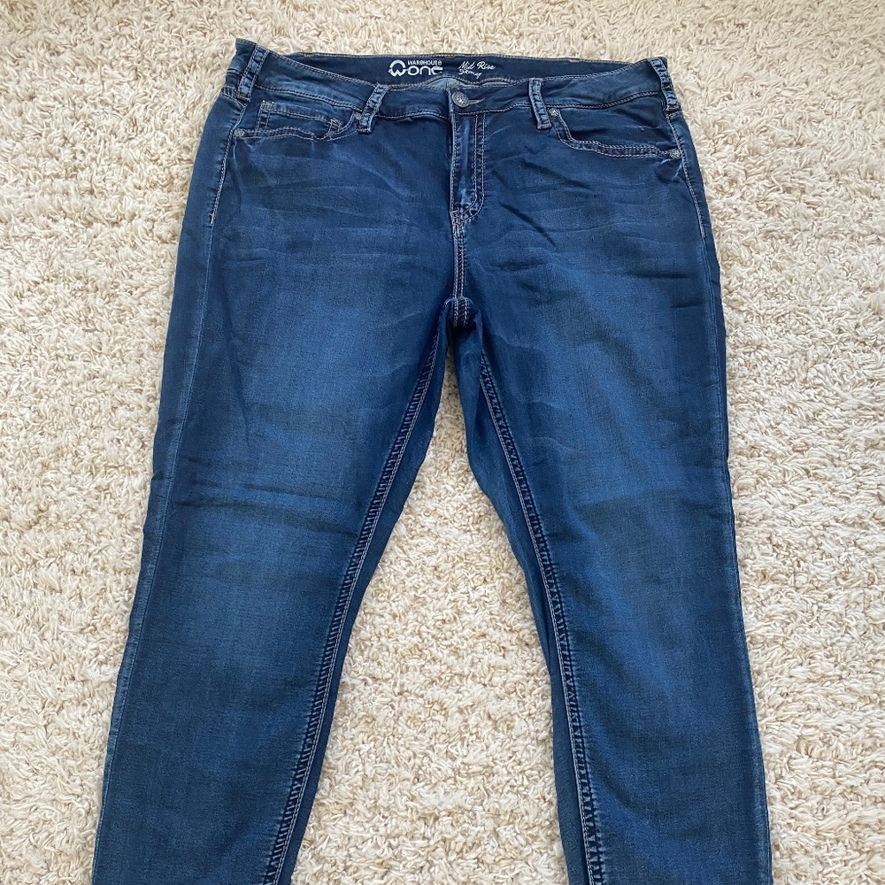 warehouse one mid rise skinny size 20